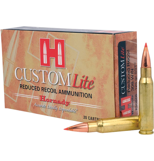 Hornady Custom .308 Winchester 125 Grain Super Shock Tip Brass Cased - Rifle Ammo - 20RD Box - 80866