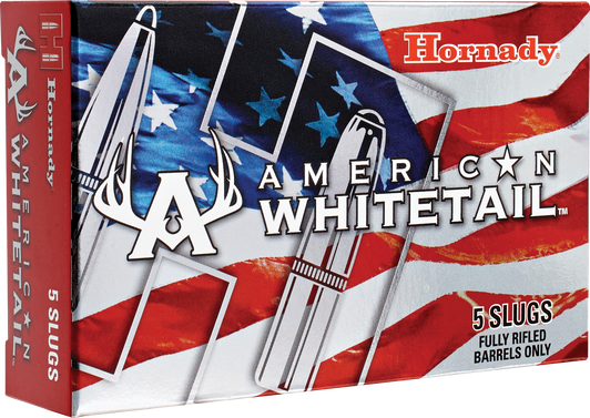 Hornady American Whitetail 12 Gauge 325 Grain 2.75 in InterLock Saboted Hollow Point Slug - Shotgun Ammo - 5RD Box - 86271