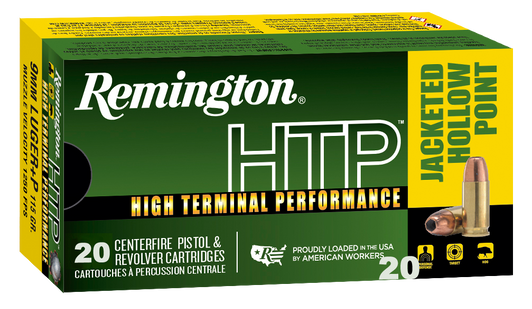 Remington High Terminal Performance 9MM  +P 115 Grain - JHP  -  - Pistol Ammo  -  20RD Box - 28293