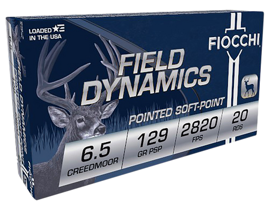 Fiocchi Field Dynamics 6.5 Creedmoor 129 Grain PSP Rifle Ammo - 20RD Box - 65CMB