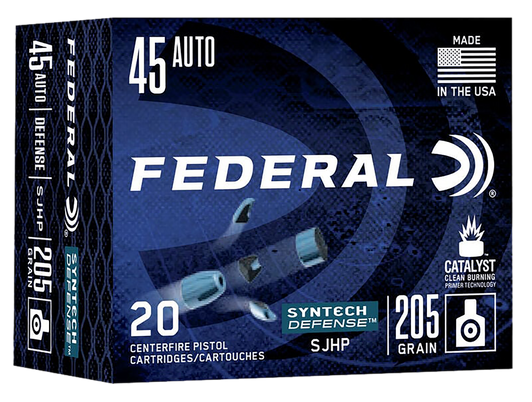 Federal Syntech Defense 45 Auto (ACP) 205gr SJHP  Ammo - 20RD Box