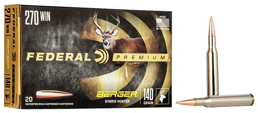 Federal Berger Hybrid Hunter 270 Win 140 Grain Berger Hybrid - Rifle Ammo - 20RD Box - P270BCH1