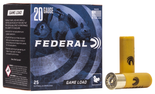 Federal Game-Load 20 Gauge 2-3/4in #8 7/8oz Upland Shotshells - 25RD Box - #8