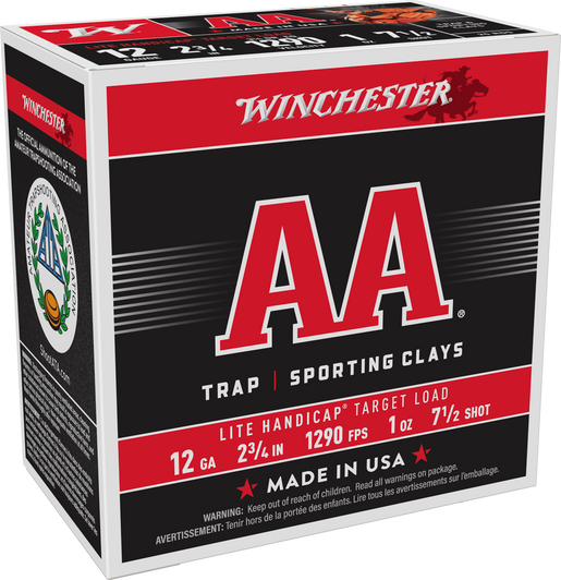 Winchester AA 12 Gauge 1 Oz 2.75in - #7.5 Shot Shotgun Ammo - 25RD Box - AAHLA127