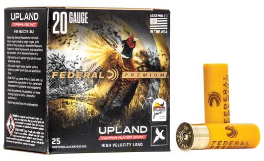 Federal Wing Shok 20 Gauge 1oz Upland Pheasants Forever High Velocity - Shotgun Ammo - 5 Shot - 25RD Box - PF204 5