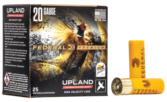 Federal Wing Shok 20 Gauge 1oz Upland Pheasants Forever High Velocity - Shotgun Ammo - 7.5 Shot - 25RD Box - PF204 7.5