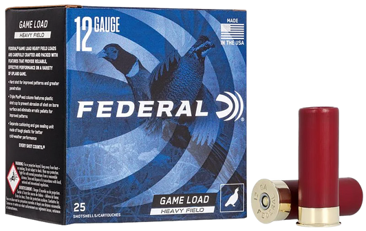Federal Game Shok Upland Heavy Field 12 Gauge 1 1/4oz 2 3/4' Shotgun Ammo - 5 Shot - 25RD Box - H125 5