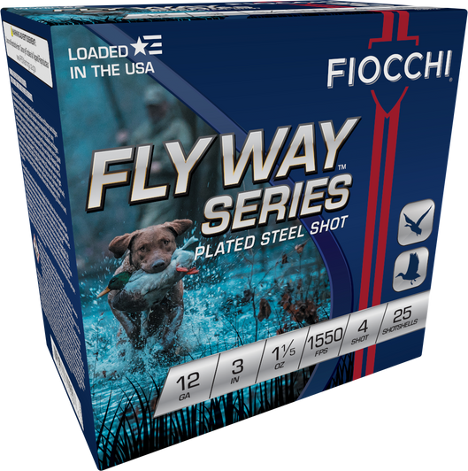 Fiocchi Flyway 12 Gauge 1 1/5oz 3in Shotgun Ammo - 4 Shot - 25RD Box - 123ST154