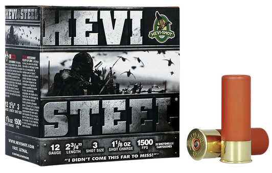 HEVI-Shot HEVI-Steel - 12 Gauge - 2 3/4" - 1 1/8 Oz. Shotshells - 25RD Box