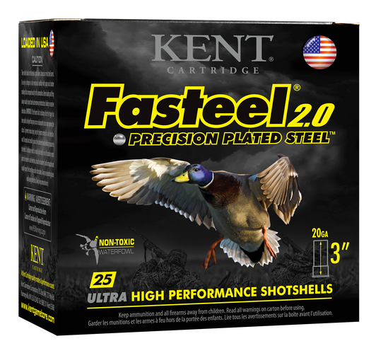 Kent Cartridge Fasteel 2.0 20 Gauge 7/8 Oz 3in 4 Shot Shotgun Ammo - 25RD Box - K203FS24-4