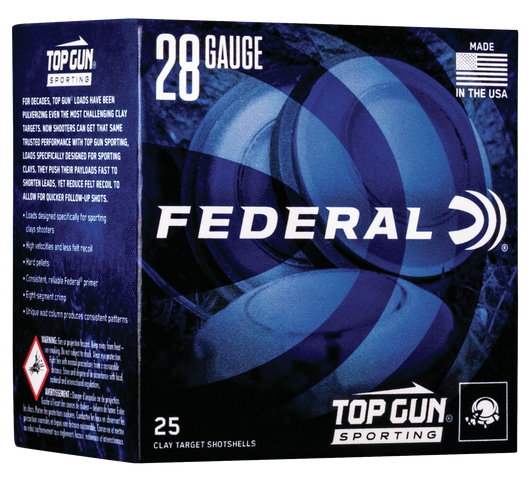 Federal Top Gun 28 Gauge 3/4oz Top Gun Sporting - Shotgun Ammo - 8 Shot - 25RD Box - TGS2821 8