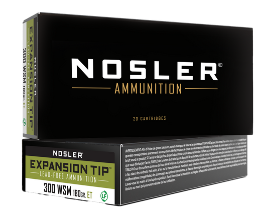 Nosler Trophy Grade .300 Winchester Short Magnum 180 Grain E-Tip Brass Cased - Rifle Ammo - 20 Round