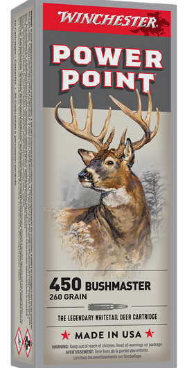 Winchester Super-X RIFLE .450 Bushmaster 260 Grain Power-Point - Rifle Ammo - 20RD Box - X4501