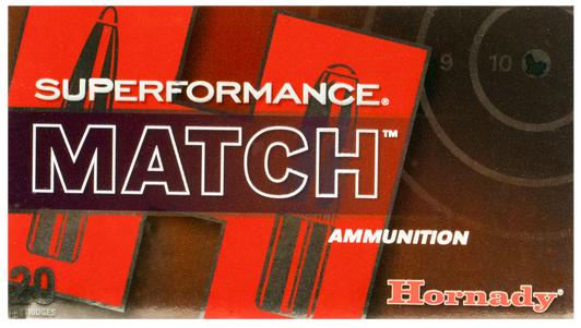 Hornady Superformance .308 Winchester 168 Grain Extremely Low Drag Match Brass Cased - Rifle Ammo - 20RD Box - 80963