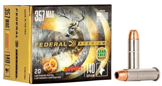 Federal .357 Magnum 140 Grain Barnes Expander  -  Pistol Ammo  -  20RD Box - P.357XB1