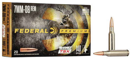 Federal Barnes TSX 7mm-08 Rem 140 Grain Barnes Triple-Shock X - Rifle Ammo - 20RD Box - P708C