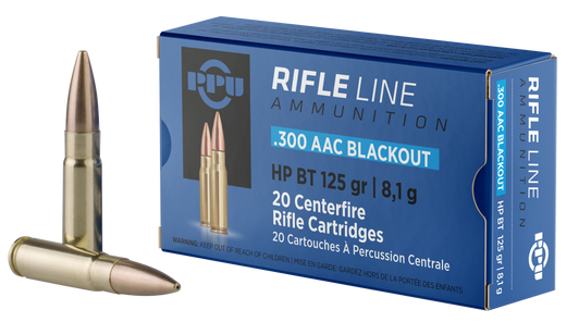Ppu Ammo .300 Aac Blackout 125gr HPBT - 20RD Box