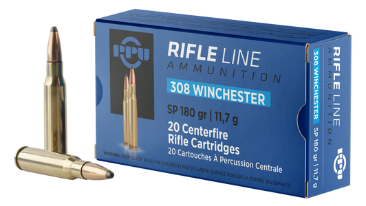 PPU  .308 Winchester 180 Grain Soft Point  - 20RD Box - PP3083