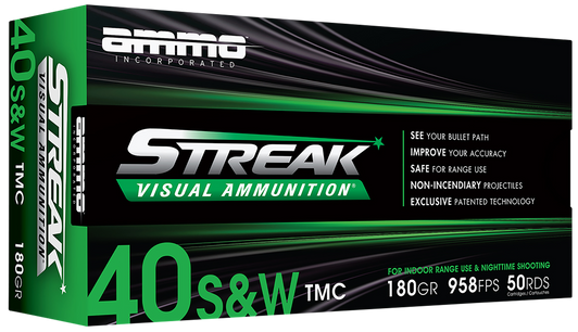 Ammo Incorporated Streak Visual (green), Ammoinc 40180tmcstrkgrn50  Strk 40s  180 Tmc 50/20