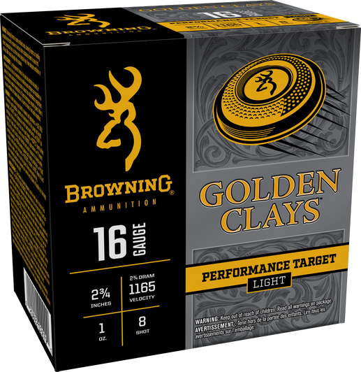 Browning Ammo Golden Clays, Brna Bgc168   Gldn Clays  16g 2.75 8   1 Oz  25/10