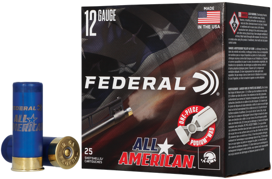 Federal All American 12ga 2.75" #8 3 Dram 1 1/8 oz Lead per Box FAA12H 8 - FAA12H 8 - 25rd
