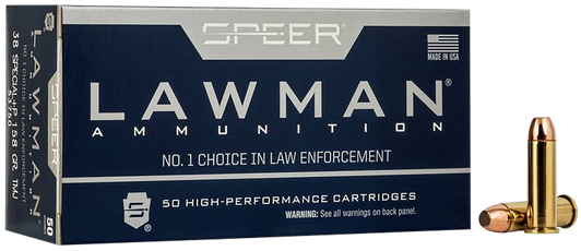 Speer Ammo Lawman, Speer 53750 Lawman    38s+p    158 Tmj       50/20