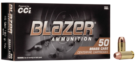 Cci Blazer Brass, Cci 5220    Blazer Brass 40s  180 Fmj        50/20