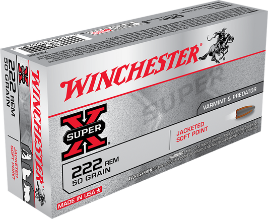 Winchester Ammo Super X, Win X222r           222rem   50 Psp          20/10