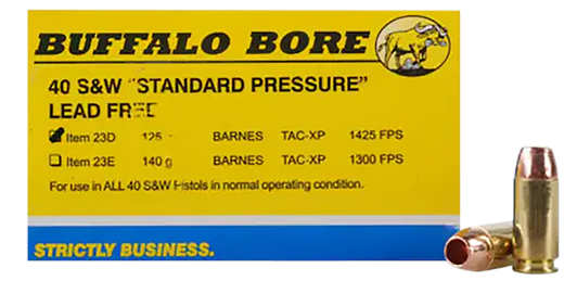 Buffalo Bore Ammunition Standard Pressure, Bba 23d/20    40s         125 Brn Tacxp      20/12