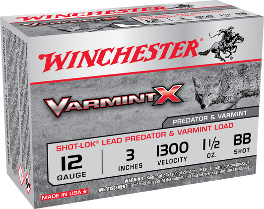 Winchester Ammo Varmint X, Win X123vbb    Var-x     12 3in Bbsh    1.50 10/10