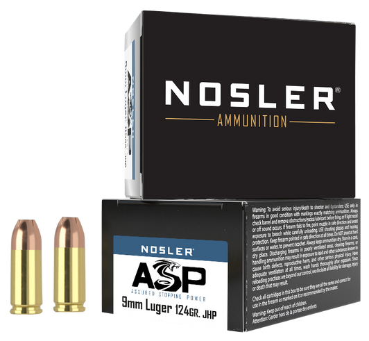 Nosler Assured Stopping Power, Nos 51286    9mm          124 Jhp            20/20
