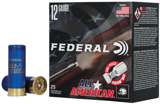 Federal All American 12ga 2.75" #7.5 1 1/8 oz Lead per Box FAA12HC 7.5 - FAA12HC 7.5 - 25rd