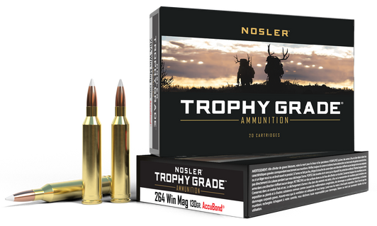 Nosler Trophy Grade, Nos 60019 Trophy 264win 130 Ab 20/10 2A Warehouse