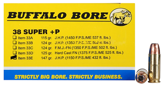 Buffalo Bore Ammunition Personal Defense, Bba 33e/20 38sup +p 147 Jhp 20/12 2A Warehouse