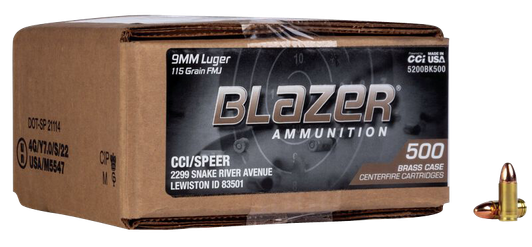 Cci Blazer Brass, Cci 5200bk500 Blzr Bras 9mm 115 *loose 500/1 2A Warehouse