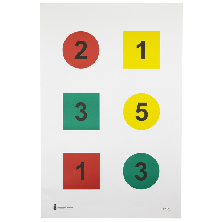 Action Target DT-4A  Discretionary Command Training Target  Black/Blue/Red/Yellow  23"x35"  100 Per Box DT-4A-100