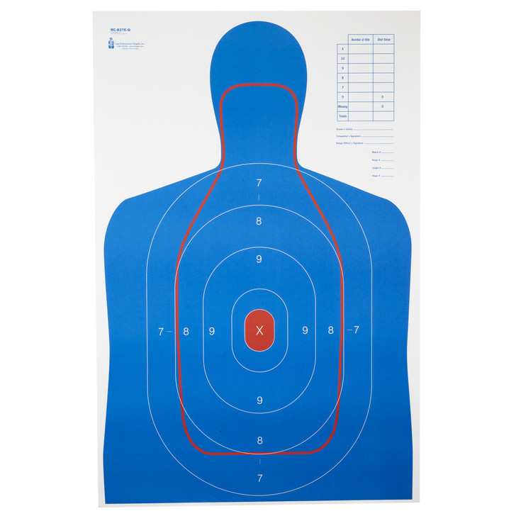 Action Target RC-B27E-Q  B-27E And FBI Q Combination Target  Blue/Red  23"x35"  100 Per Box RC-B27E-Q-100