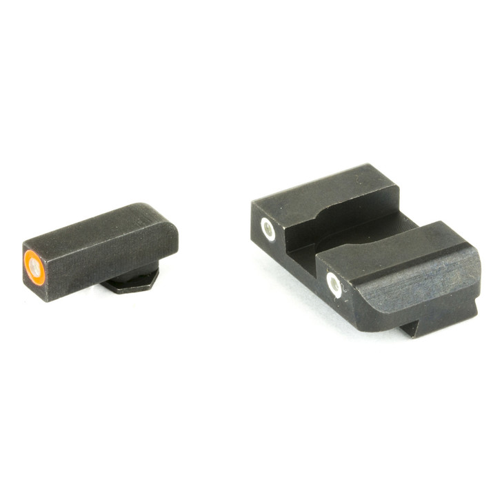 AmeriGlo Glock Pro-Glo Combination Set  Sights  Fits Glk 17 19 22 23 24 26 27 33 34 35 37 38 39  Green Tritium Lamp with Orange Outline Front  Green Tritium with White Outline Rear GL-241