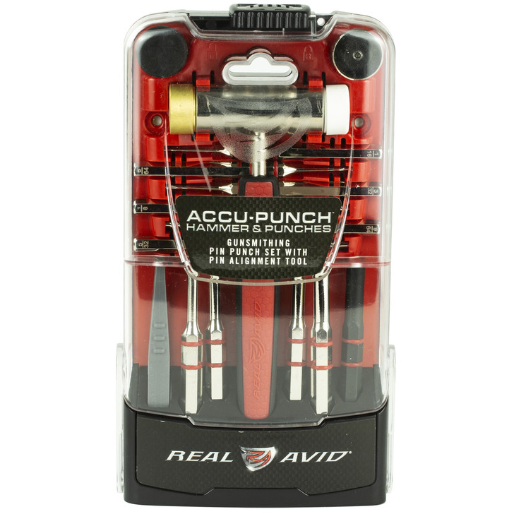 Real Avid Punch Set  Accu-Punch Hammer & Punch Set  Includes Brass/ Nylon Hammer  Steel Punch Sizes 5/64"  1/8"  5/32"  3/16"  7/32"  1/16"  3/32"  9/64"  5/16"  1/4"  9/32" AVHPS