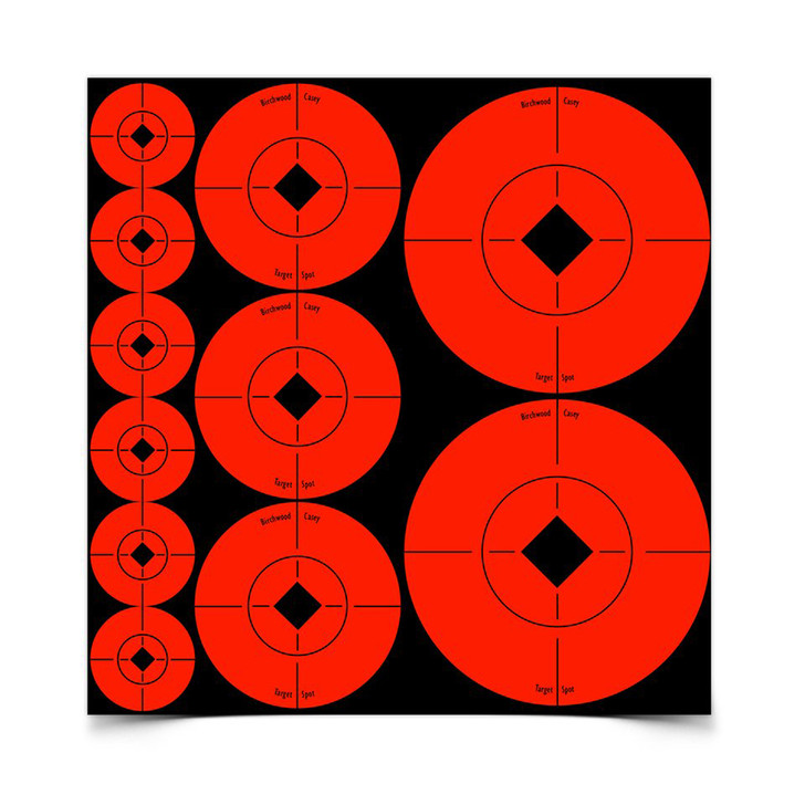 Birchwood Casey Target Spots Assortment  Round  60-1" Targets  30-2" Targets  10-3" Targets 33928