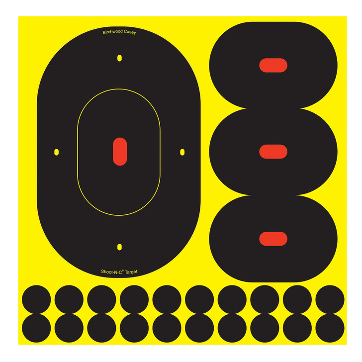 Birchwood Casey Shoot-N-C Target  Oval Silhouette  5-9"  15-4.75"Targets & 100 Pasters 34905-6