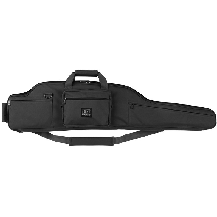 Bulldog Cases Long Range Rifle Case  Fits Single Rifle Up To 52.5"  Quilted Lining W/Adjustable Tie Downs  Two Zippered Wide Pockets  54" Soft Case  Black BDT80-54B