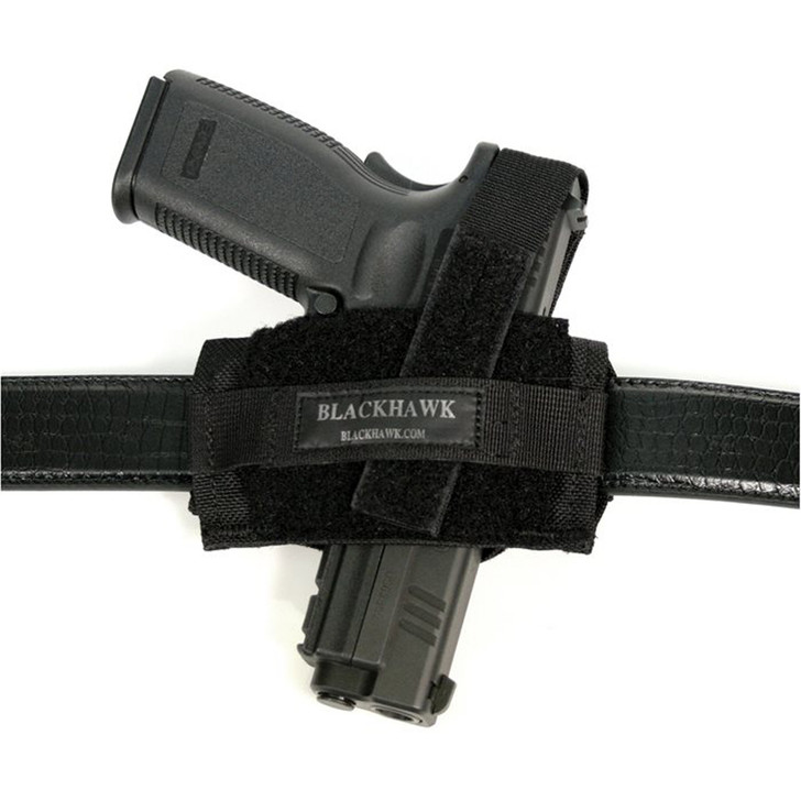 BLACKHAWK! Flat Belt Holster  Fits Medium Revolvers  Ambidextrous  Black 40FB02BK