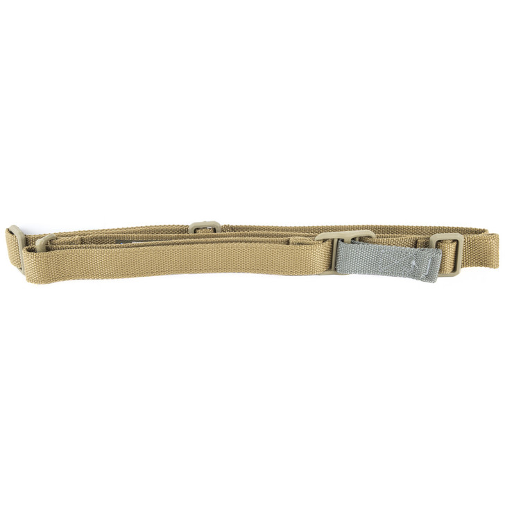 Blue Force Gear Sling  Molded Acetal Adjuster  No Quick Release  Attached with TriGlide instead of Loop Lock  2-Point Combat Sling  Coyote Brown VCAS-125-OA-CB