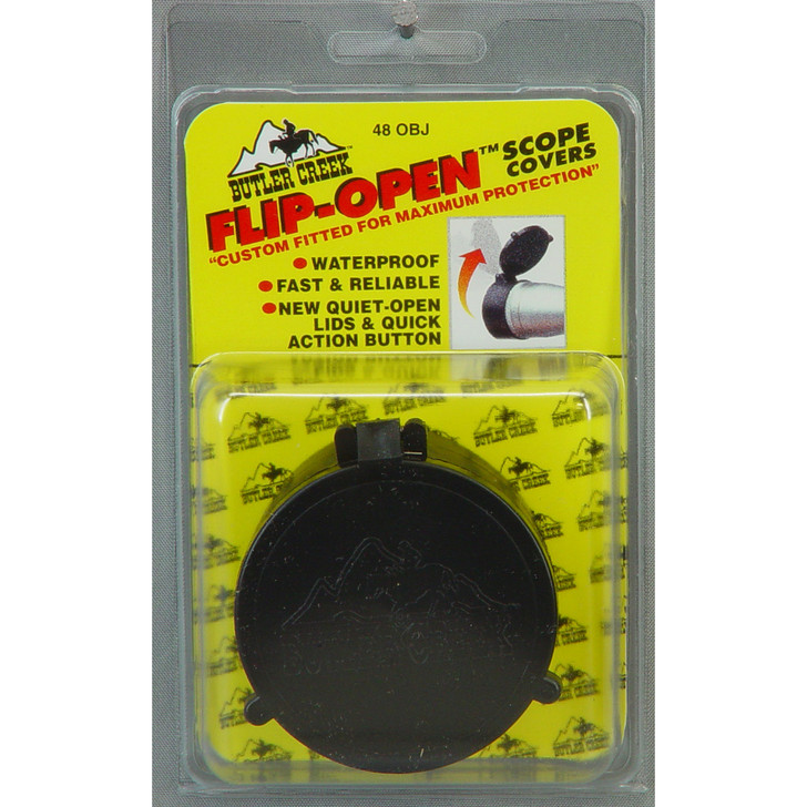 Butler Creek Flip-Open Scope Cover  Fits 2.5" Objective  Size 48  Black 30480