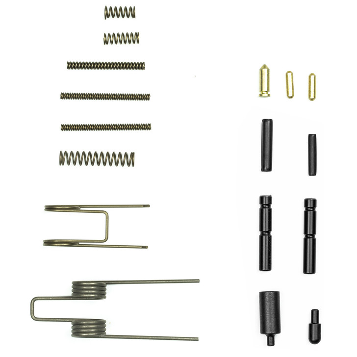 CMMG AR Parts Kit  Lower Spring and Pin Kit  Trigger Spring  Hammer Spring  2 Hammer Trigger Pins  2 Takedown Springs  Disconnector Spring  Safety Selector Detent/Spring  Bolt Catch Spring/Plunger/Coil Pin  Trigger Coil Pin  Buffer Retainer/Retainer