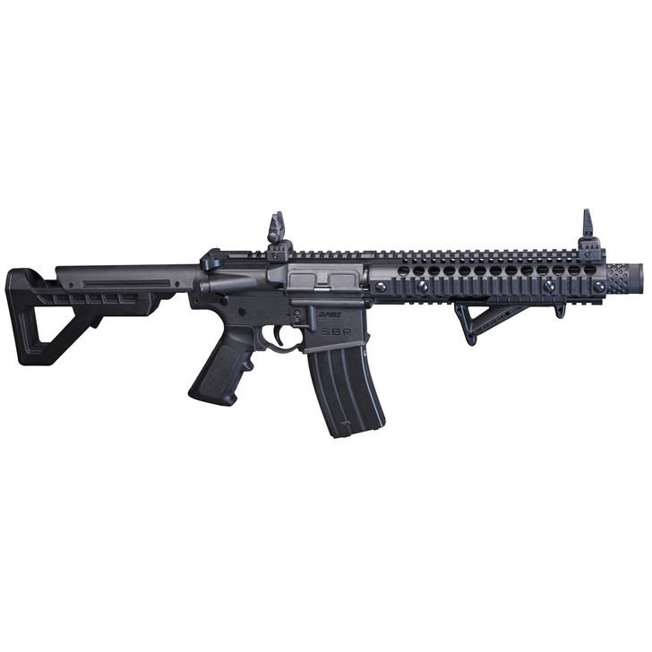 Crosman DPMS SBR Full Auto BB Rifle  430 Feet Per Second  6 Position Adjustable Butt Stock  Blowback Action  25 Dropout Mag  Flip Up Iron Sights  Angled Foregrip  Black Finish DSBR