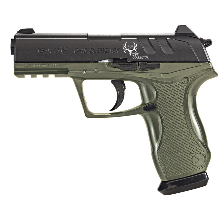 Gamo C-15 Bone Collector Blowback  Air Pistol  177 BB/Pellet  Green Finish  Synethic Stock  8x2 Double Magazine  Fixed Sights  450 Feet Per Second 611139354