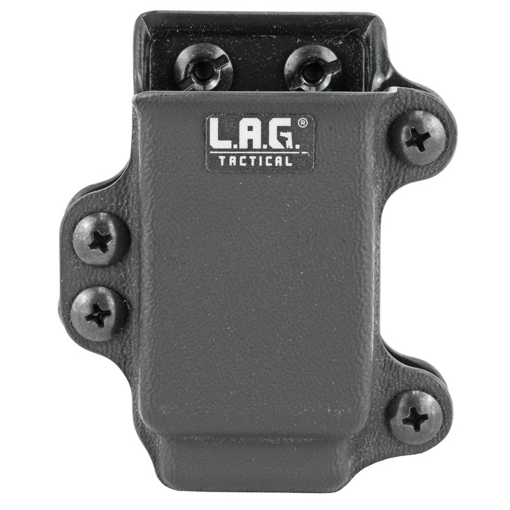 L.A.G. Tactical  Inc. Single Pistol Magazine Carrier  Fits All Double Stack 45/10mm Magazines  Kydex  Black Finish 34002