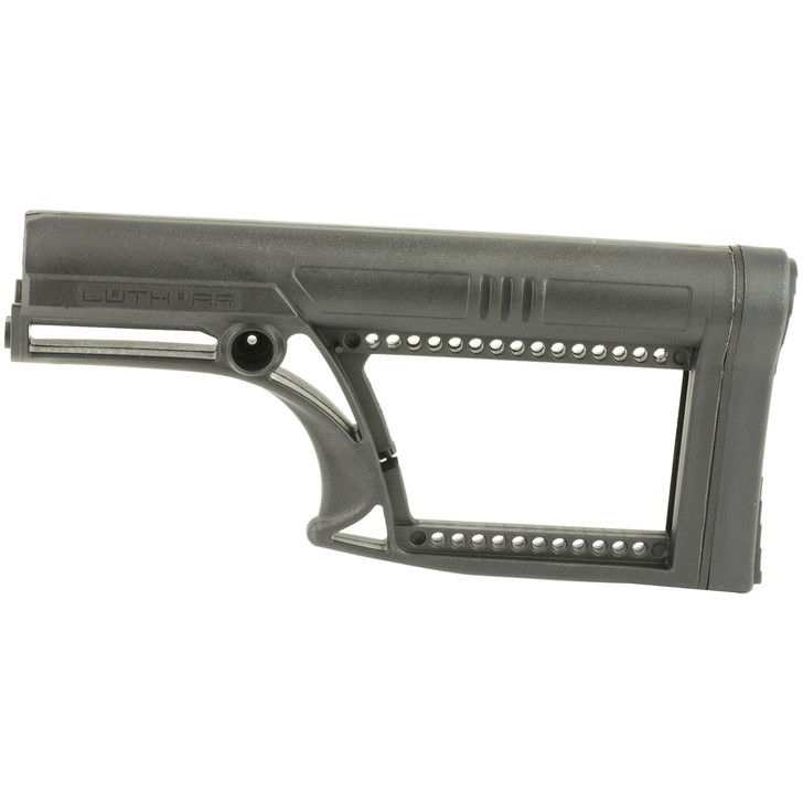 Luth-AR MBA-2 Skullation Fixed Stock  Fits AR-15 & AR-10 Rifle Length A2 Buffer Tube  Black MBA-2